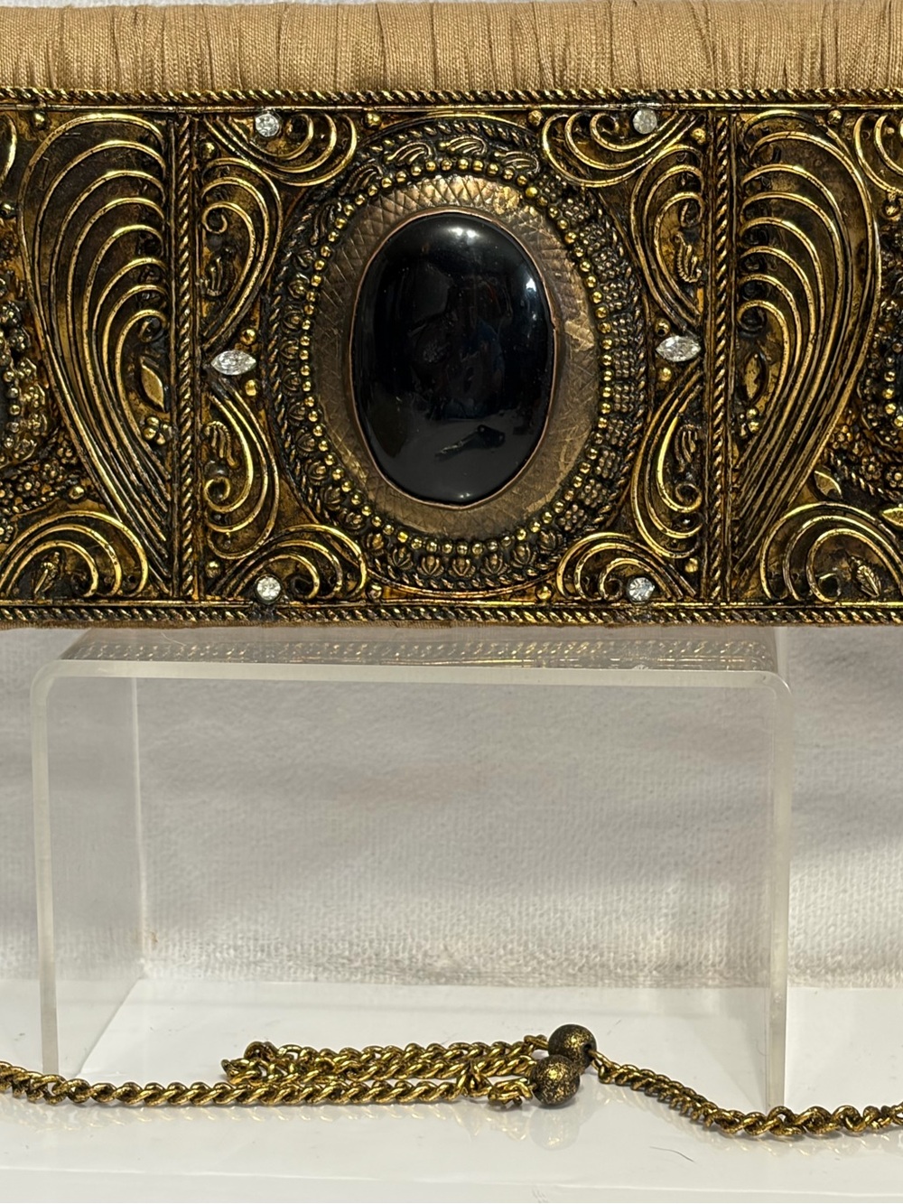 Meera Mahadevia Clutch Bag - Giant Opals, Brass Metals Chrystal Chips RARE